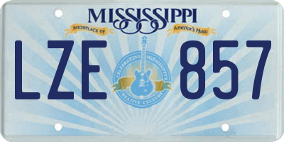 MS license plate LZE857