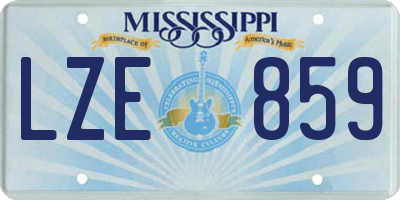 MS license plate LZE859