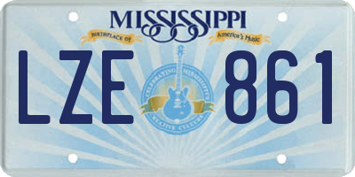 MS license plate LZE861