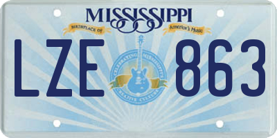 MS license plate LZE863