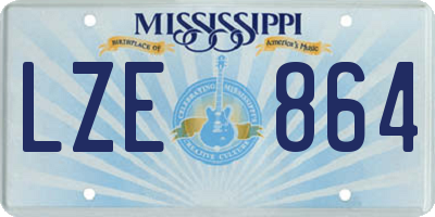 MS license plate LZE864
