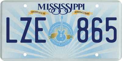 MS license plate LZE865