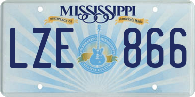 MS license plate LZE866