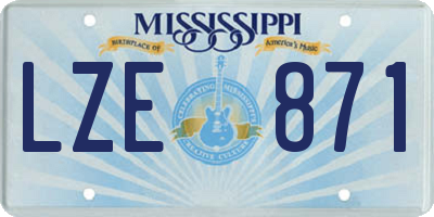 MS license plate LZE871