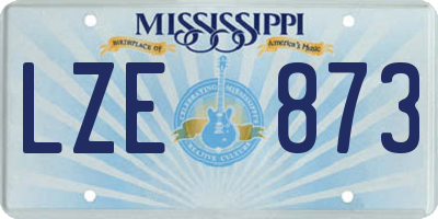 MS license plate LZE873