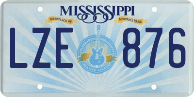 MS license plate LZE876