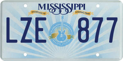 MS license plate LZE877