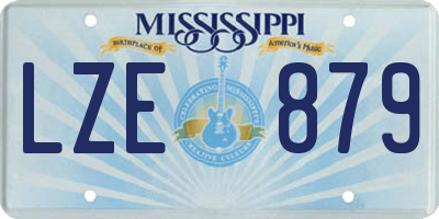 MS license plate LZE879