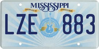 MS license plate LZE883
