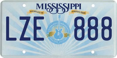 MS license plate LZE888