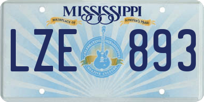 MS license plate LZE893