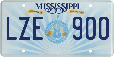 MS license plate LZE900