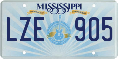 MS license plate LZE905