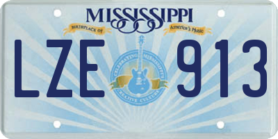 MS license plate LZE913