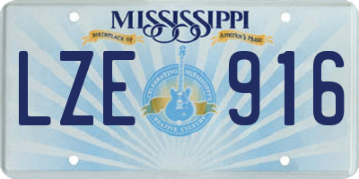 MS license plate LZE916