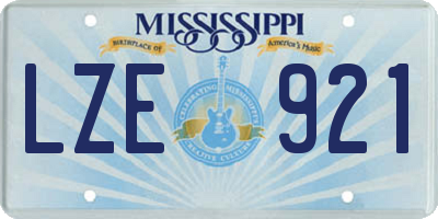 MS license plate LZE921