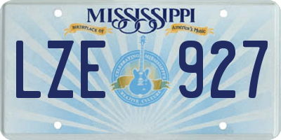 MS license plate LZE927