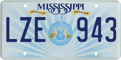 MS license plate LZE943