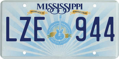 MS license plate LZE944