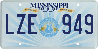 MS license plate LZE949