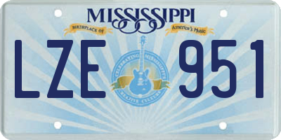 MS license plate LZE951