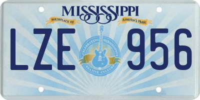 MS license plate LZE956