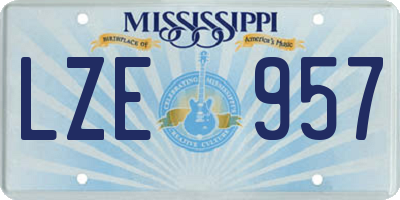 MS license plate LZE957