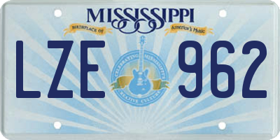 MS license plate LZE962