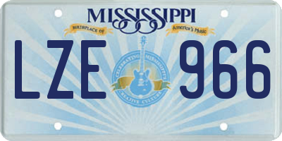 MS license plate LZE966