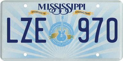 MS license plate LZE970