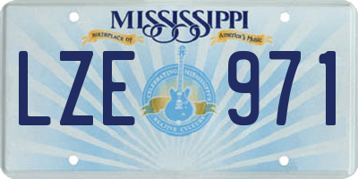MS license plate LZE971