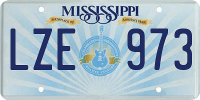 MS license plate LZE973