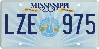 MS license plate LZE975