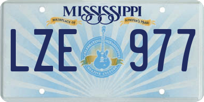 MS license plate LZE977