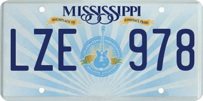 MS license plate LZE978