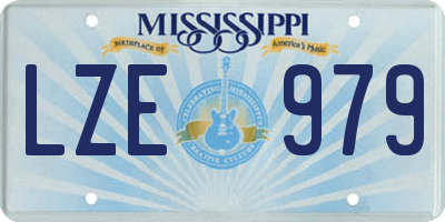 MS license plate LZE979