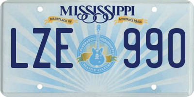 MS license plate LZE990