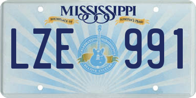 MS license plate LZE991