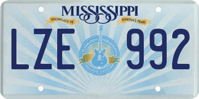 MS license plate LZE992
