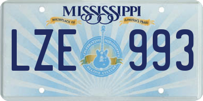 MS license plate LZE993