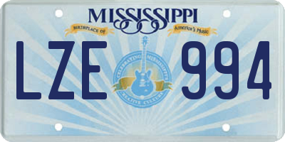 MS license plate LZE994