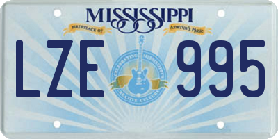 MS license plate LZE995
