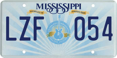 MS license plate LZF054