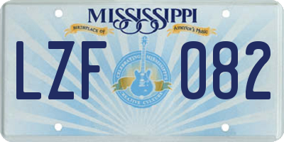 MS license plate LZF082