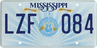 MS license plate LZF084