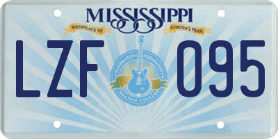 MS license plate LZF095