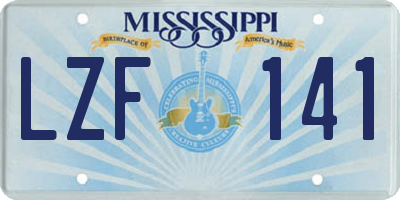 MS license plate LZF141