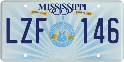 MS license plate LZF146