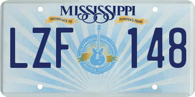 MS license plate LZF148