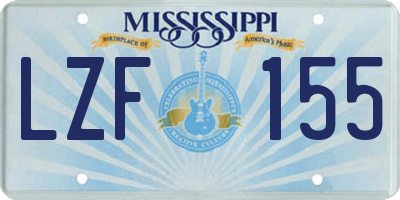 MS license plate LZF155